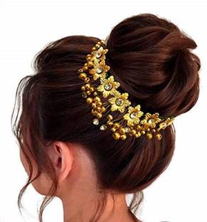 blush story Artificial Flowers Pearl Tiara Bridal Hair Accessories for Women, Girls Hair Accessory Set