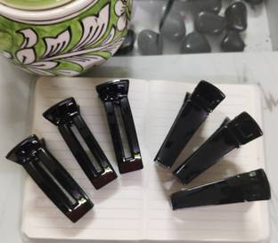 DELEENA Bold Black Banana Clutcher For Women & Girls||Pack of 6|| 2 Unique Design|| Banana Clip