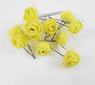 RAION Yellow Rose Flower Floral Jura Pin (20pcs) Hair Pin
