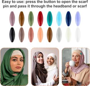 Shihen 6Pcs Hijab Pins|Scarf Pins Brooch Pins|saree Plastic Safety Pins| Back Pin