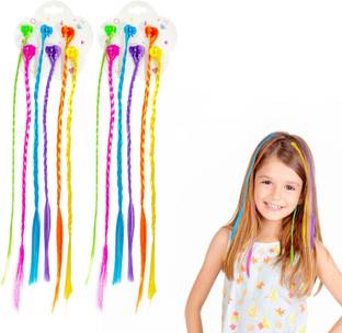 THE MAXIM Pack of 12 Children's Hair Extensions, Nylon Braided Hair Hair Clip