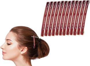 Trendy Works (12 Pcs) Side Hair Barrettes Hair Accessories for Women, Girls (6.3cm Length) Back Pin