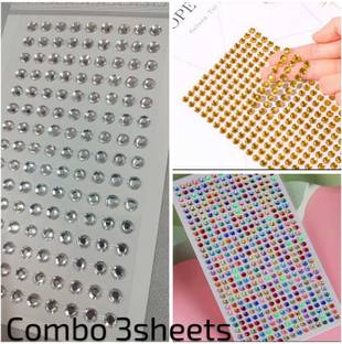 Bijoux Collection Hair Accessories combo(3sheets)for women & Girls Decoration Pearl Tattoo/Sticker Hair Tattoo/Sticker