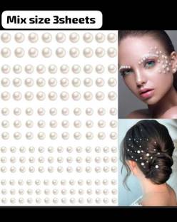 KVY COLLECTION Hair Accessories for Women & Girls Decoration Pearls Tattoo/Sticker (3sheets) Hair Tattoo/Sticker