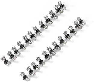 NANDANA COLLECTIONS 12 Pcs Small Crystal Flowers Metal Hair Claws Mini Hair Clips Baby Hairpins Hair Clip