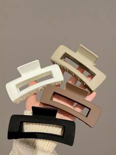 KATY Korean matte Big Hair Clip Clutcher For Thick & Thin Hair Set of 4 Hair Claw