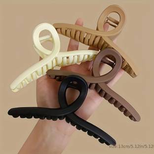 KATY Korean super Matte 3.5 inch. Hair Clip For Heavy Hair set of 4(Nude Shade) Hair Claw