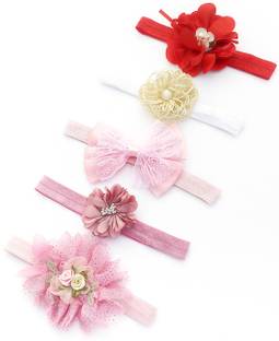 HOMEMATES 5 PCS Stylish Fancy Hairband Multicolor Baby Girls Kids Elastic Hairband Head Band