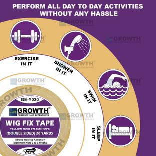 DreamExim Cotton Double Sided Waterproof Tap for Men & Women Wig Patch (1inch* 19 METER) Hair Extension