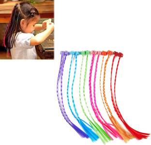 sparkal Korean style Women's and Girls multi colour Hair Extensions pack of 12 Braid Extension