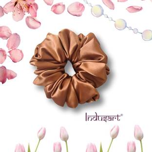 IndusArt Luxury satin Silk XL Scrunchie Collection Pack of Four Rubber Band