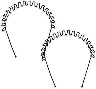 Govind Zigzag Hair Band For Boys And Girls Pack of 2) Head Band (Black) Hair Band