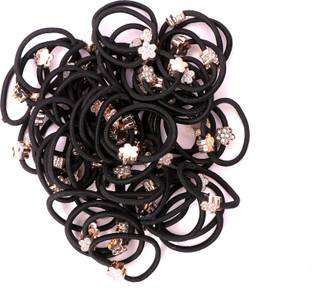 Shippara Beautiful Silver Stone Elastic Hair Rubber Bands For Hair Ties For Girls (30pcs) Rubber Band