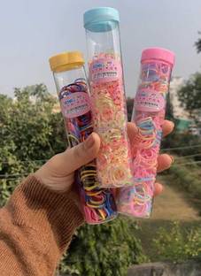 Vivalace Premium Rubber band Colorful Rubber Band 3 Bottle Hair Clip