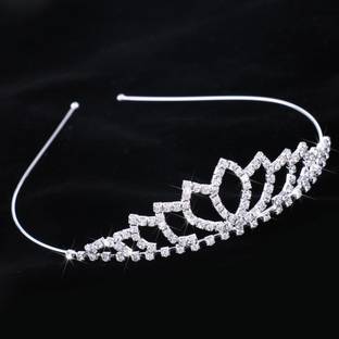 Orama Silver Crystal Tiara Crown Headbad Princess Rhinestone Crown Hair Accessory 638 Hair Accessory Set