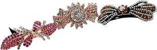 collective zone Multicolor Stone Hair Clip Hair for Girls and Women hair clip(3pices) Hair Clip