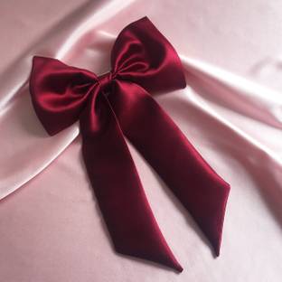 axocean Bow Hair Red Clip/Side Pin Ribbon Clip Hair Pin Accessories for Women and Girls Hair Clip