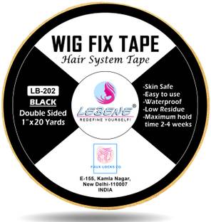 Lebene Wig Black Tape Cotton Double Sided Tape, Waterproof Hair Patch Tape 20 Yard Hair Accessory Set