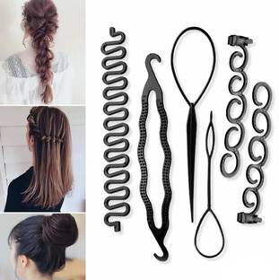 Chronex Pack of 6, Hair Styling Tool Kit Hair Loop Styling Tool / Ponytail Maker Braid Extension