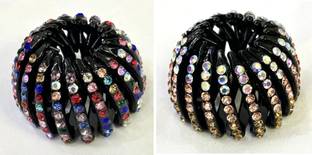 Fezzalo 2 Pcs Premium Stone Bird Nest Hair Clip/ Expandable Hair Bun Maker/ Bun Clip Bun Clip
