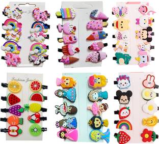 AALIYA INTERNATIONAL 12 Clips Mix Designs Girlish Hair Clips Set Baby Hairpin For Kids Girls Hair Clip