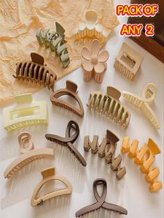 Aayra Matte Any 2 Hair Claw Clip Clutcher Accessories For Women And Girls Hair Claw