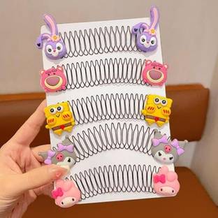 CABINCLUB Cartoon Animal Style Non-slip Comb Hair ClipBangs Fixed Insert Comb, Pack of 5 Hair Clip
