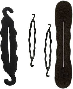 AROOMAN ™ Pack of 5 Items Combo Hair Accessories Set for Wemen and Girls (Black) Bun