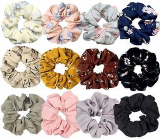 eCap High Quality Scrunchies, Random Colour & Print Rubber Band