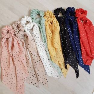 eCap Random Colour & Print Scarf (Ribbon) Rubber Band