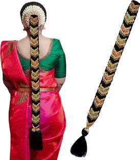 PINAAKA DARINI Maggam Work Poola Jada for Wedding Bridal Bharatanatyam Savaram Hair Braid Braid Extension