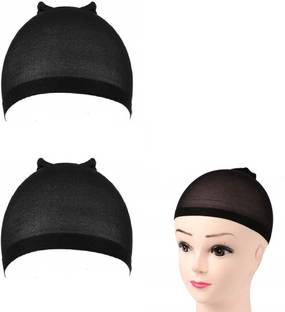 ABS Free Size Hair Mesh Net Cap for Wig Black (2 Pcs) Hair Accessory Set