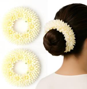 Diversa Artificial Scented Hair Bun Mogra Rubber Band Gajra For Women (Pack of 3) Bun