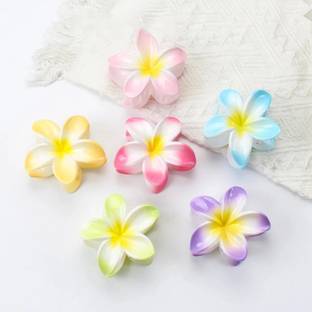 Glamezone Matte 6-Pack Big Flower Hair Claw Clips Set for Women & Girls Hair Claw