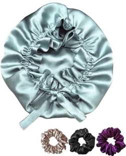 Attune Handmade Satin Bonnet for Sleeping with Adjustable Tie Bun