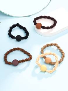 YELLOW CHIMES 5 Pcs Satin Scrunchies Set Rubber Bands Multicolor Hair Ties for Women Rubber Band