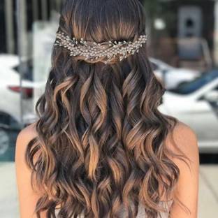 KIFAYTI KART Bridal Crystal Amethyst Wedding Hair Accessories for Women and Girls (Purple) Hair Accessory Set