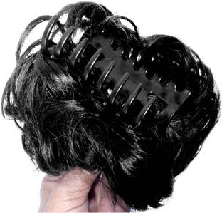 AANU Hair Ruffle Juda With Clutcher For Women And Girls (Black) Braid Extension
