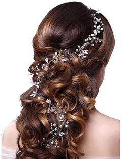 Sheny Western White Floral Hair Accessories with Pearls Hair Accessory Set