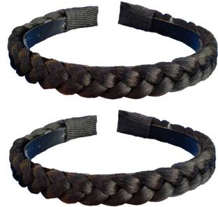 Dreamish Imitation Plaited Braided Hairband Headwear for Girls and Women (Black Color) Hair Band