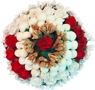 GadinFashion Artificial Juda Hair Accessories For Women and Girls with Flower and Mogra Work Juda For Festives Designer Bridal Wedding party Pack-01, Multi Bun