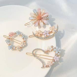 Atipriya Metal Plastic Korean hair Accessories, Pearl Resin Acrylic Hair Clips Hair Stamp