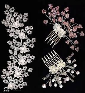 Jwala Hair Jewellery Clip pin| Crystal Amethyst Wedding Hair Accessories for Women Hair Clip