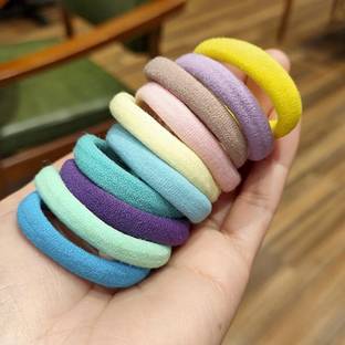 SYGA Seamless Band Small Hair Ties Ponytail Holder No Crease Damage 5cm-50pcs Spring Rubber Band