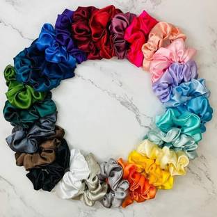 ZESCA STYLO 12pcs Soft Satin Silk Scrunchies, Anti-Hair-Breakage, Hair Ties ponytail Band Rubber Band