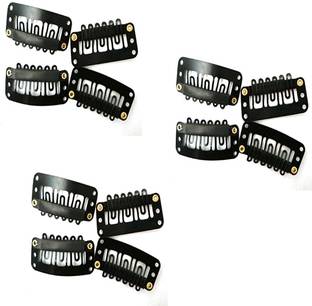 Ritzkart Imported 12pcs Steel Snap Clip for Hair Extension Weft Wigs Hair Clip