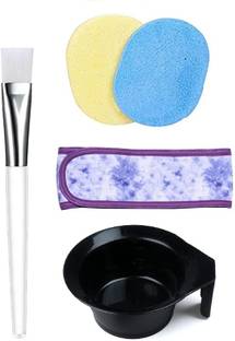avnish 5 Pcs of Face Cleaning Sponge with Facial Brush with Bowl Non-Slip Spa Head Band