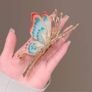 Rubela Drop Painted Butterfly Hair Claw Clip Korean Hair Accessories For Woman Girls Hair Claw