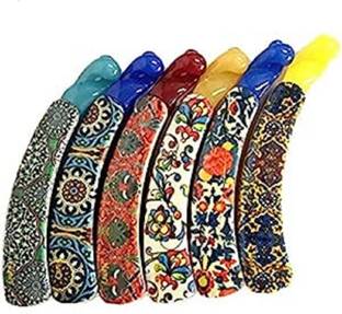 MANMORA Fashion Multi Color pack of 6 Plastic Printed Banana hair Clutch/Clips for Girls Banana Clip