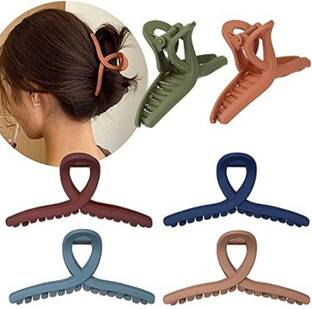 SHASHI 6 Pcs large hair matte clutcher very strong product pack of 6 pcs for women Hair Claw